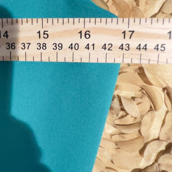 A371  Calvin Klein Teal Cap Sleeve Modern Minimal Midi Dress Size 10 NWOT - Picture 5 of 6